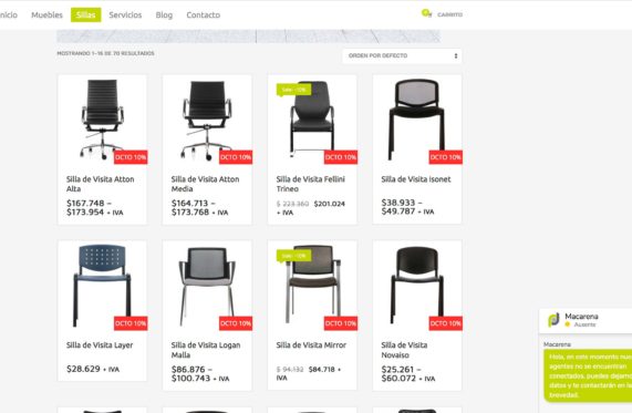 Sillas de oficinaen Santiago de Chile